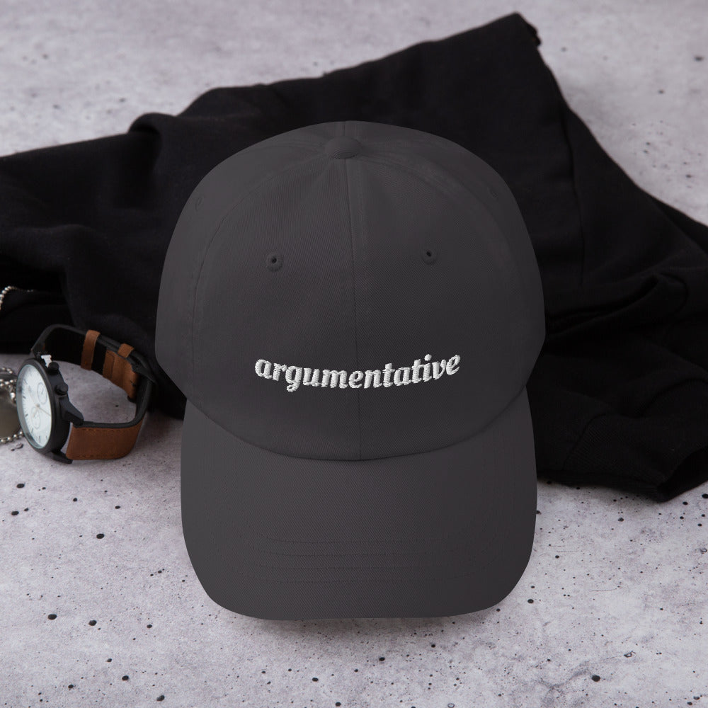 ARGUMENTATIVE HAT (CURSIVE)